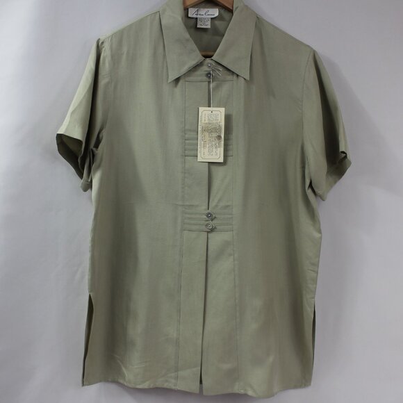Anna‎ Carson 100% Silk Tunic Sage Size Medium NWT - Picture 5 of 11